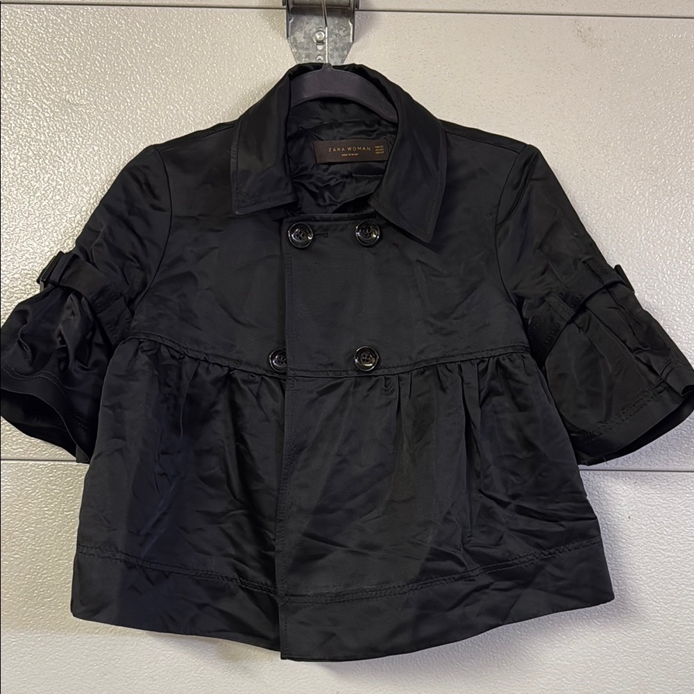 Zara Black Double-Breasted Jacket
